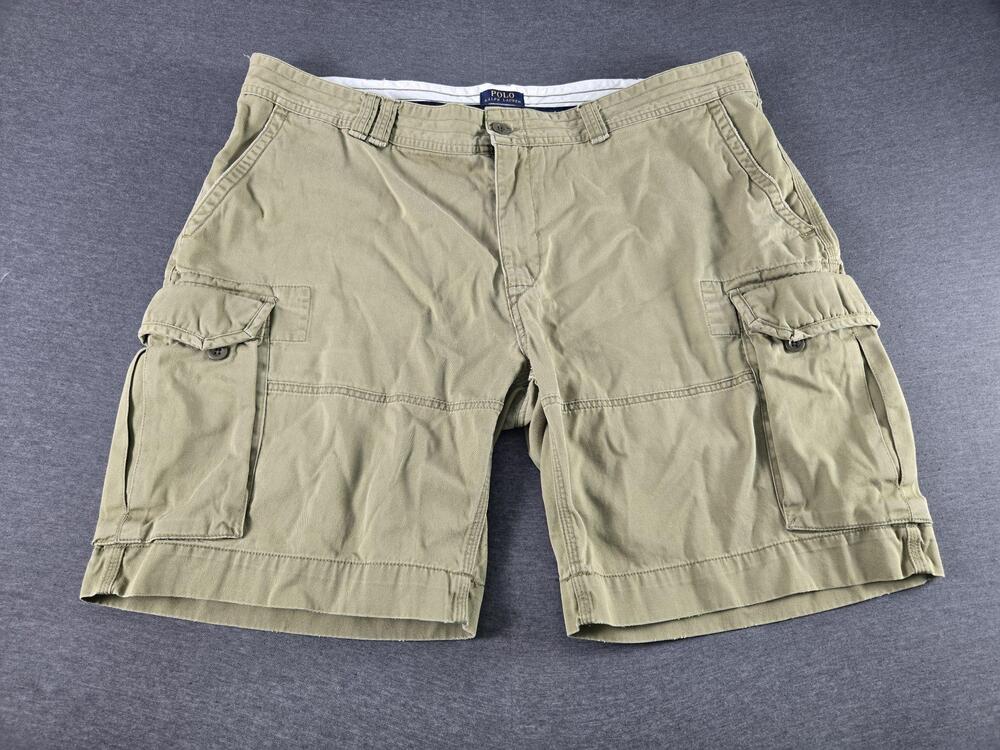 Polo Ralph Lauren Shorts Mens 48 Green Cargo Big Tall Canvas Pockets Summer